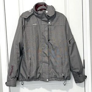 Liquid Women’s Winter Snowboarding Ski Jacket Plaid Gray Size Large